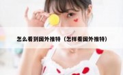 怎么看到国外推特（怎样看国外推特）