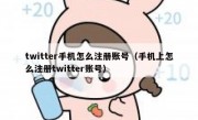 twitter手机怎么注册账号（手机上怎么注册twitter账号）