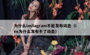 为什么instagram不能发布动态（ins为什么发布不了动态）