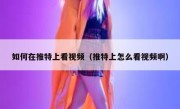 如何在推特上看视频（推特上怎么看视频啊）