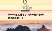 tiktok怎么看不了（海外版抖音tiktok怎么看不了）