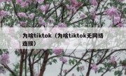 为啥tiktok（为啥tiktok无网络连接）