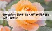 怎么架设游戏服务器（怎么架设游戏服务器怎么接广告赚钱）