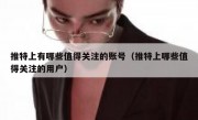 推特上有哪些值得关注的账号（推特上哪些值得关注的用户）