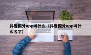 抖音国外app叫什么（抖音国外app叫什么名字）