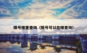 限号哪里查询（限号可以在哪查询）