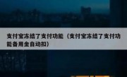支付宝冻结了支付功能（支付宝冻结了支付功能备用金自动扣）