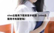vivo云服务下载安装手机版（vivo云服务手机版登陆）