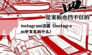 instagram汉语（instagram中文名叫什么）