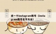 求一个instagram账号（instagram账号名字大全）