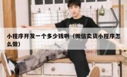 小程序开发一个多少钱啊（微信卖货小程序怎么做）