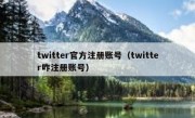 twitter官方注册账号（twitter咋注册账号）
