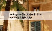 instagram怎么复制文字（instagram怎么复制文案）