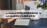 youtube上的评论如何翻译成中文（youtube的评论怎么翻译成中文）