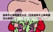 连接不上服务器怎么办（手机连接不上服务器怎么回事）