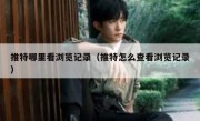 推特哪里看浏览记录（推特怎么查看浏览记录）