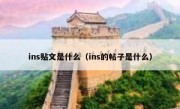 ins贴文是什么（ins的帖子是什么）