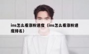 ins怎么看涨粉速度（ins怎么看涨粉速度排名）