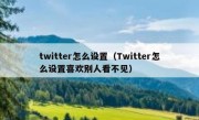 twitter怎么设置（Twitter怎么设置喜欢别人看不见）