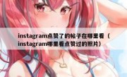 instagram点赞了的帖子在哪里看（instagram哪里看点赞过的照片）