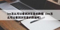 ins怎么可以看到浏览量的数据（ins怎么可以看到浏览量的数据呢）