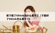 我下载了tiktok为什么看不了（下载好了tiktok怎么看不了）