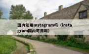 国内能用Instagram吗（instagram国内可用吗）