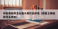 抖音粉丝团怎么加入有什么好处（抖音上粉丝团怎么弄的）