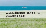 youtube有效播放量一般占多少（youtube播放量怎么看）