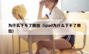 为什么下不了微信（ipad为什么下不了微信）