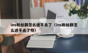 ins粉丝群怎么进不去了（ins粉丝群怎么进不去了呀）