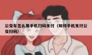 公交车怎么用手机扫码支付（如何手机支付公交扫码）