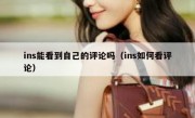 ins能看到自己的评论吗（ins如何看评论）