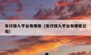 支付接入平台有哪些（支付接入平台有哪些公司）