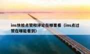 ins快拍点赞和评论在哪里看（ins点过赞在哪能看到）