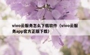 vivo云服务怎么下载软件（vivo云服务app官方正版下载）