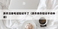 派币注册电话验证不了（派币身份验证手动申请）