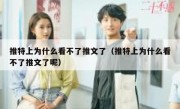 推特上为什么看不了推文了（推特上为什么看不了推文了呢）