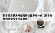 抖音里点赞多好还是粉丝量多好一点（抖音粉丝和点赞多有什么好处）