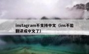 instagram不支持中文（ins不能翻译成中文了）