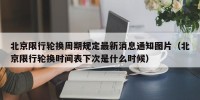 北京限行轮换周期规定最新消息通知图片（北京限行轮换时间表下次是什么时候）