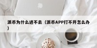 派币为什么进不去（派币APP打不开怎么办）