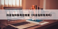抖音加粉服务在哪里（抖音加粉有用吗）