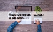 youtube播放量排行（youtube播放量最高的）
