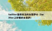 twitter值得关注的女菩萨ID（twitter上好看的女菩萨）