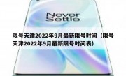 限号天津2022年9月最新限号时间（限号天津2022年9月最新限号时间表）