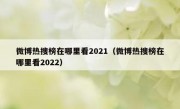 微博热搜榜在哪里看2021（微博热搜榜在哪里看2022）