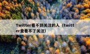 Twitter看不到关注的人（twitter查看不了关注）