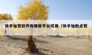 快手加赞软件有哪些平台可用（快手加粉点赞）