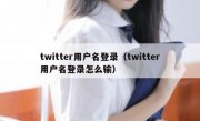 twitter用户名登录（twitter用户名登录怎么输）